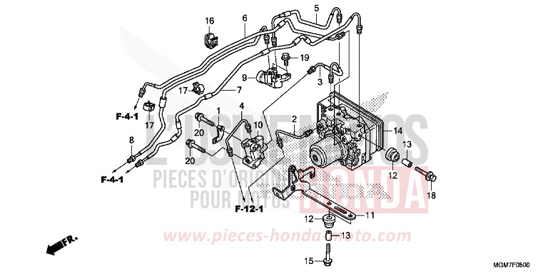 ABS-MODULATOR von Hornet ABS MAT PEARL COOL WHITE (NHB44) von 2013